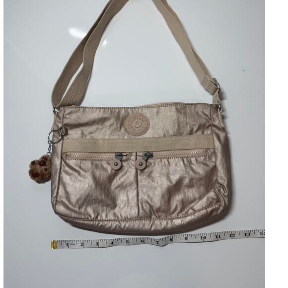 Kipling Gold purse crossbody shoulder bag lightweight purse 12x8x2 clean good - Picture 2 of 12